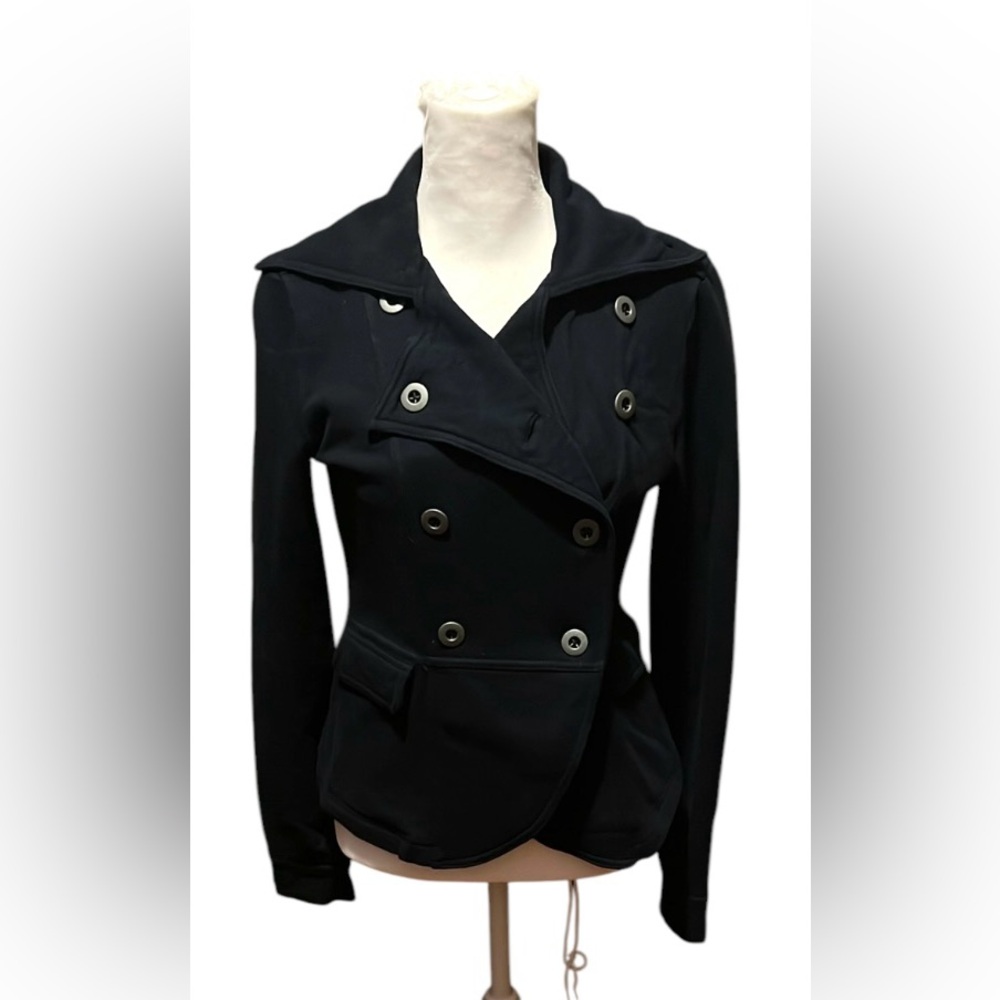 Converse Women's navy blue Double-Breasted sweatshirt Jacket, small